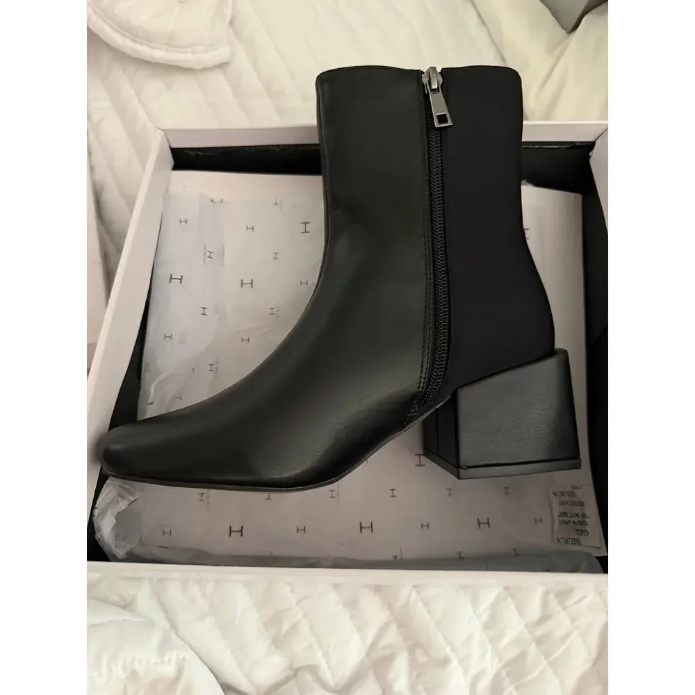 New Halston black toni boots sz 6.5